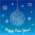 Chip circuit new year card template